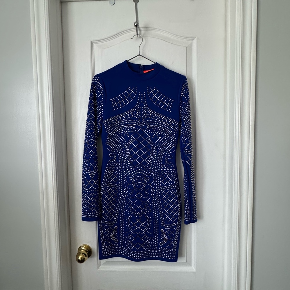 Elegant Blue Embellished Dress